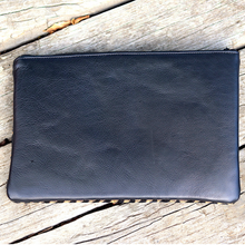 Load image into Gallery viewer, Laptop Case - &#39;Khoisan&#39; Pattern / Black Leather
