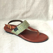 Load image into Gallery viewer, Ladies Sandals - &#39;Swahili&#39; Pattern / Whiskey Leather
