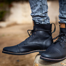 Load image into Gallery viewer, Mens Combat Boots - Diesel Black Leather
