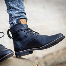 Load image into Gallery viewer, Mens Combat Boots - Diesel Black Leather
