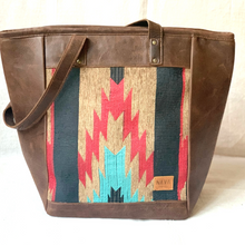 Load image into Gallery viewer, Tote Handbag - &#39;Ndebele&#39; Brown Leather

