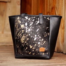 Load image into Gallery viewer, Tote Handbag - &#39;Nguni&#39; Black Leather
