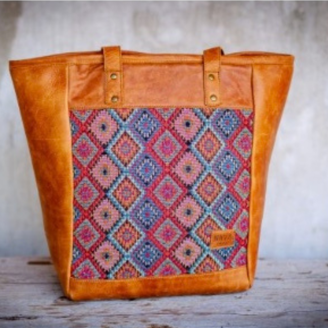 Tote Handbag - 'Xhosa' Toffee Leather