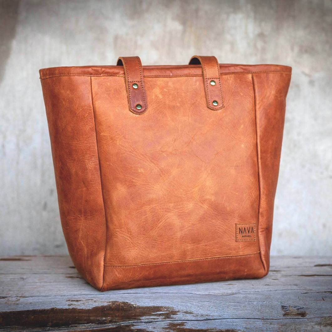 Tote Handbag - Toffee Leather