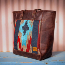 Load image into Gallery viewer, Tote Handbag - &#39;Ndebele&#39; Brown Leather
